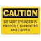 Signmission OSHA Caution, 10" Height, Alum, 14" x 10", Landscape, Sure Cylinder Is Properly Supported & Capped OS-CS-A-1014-L-19116 - alternate 1